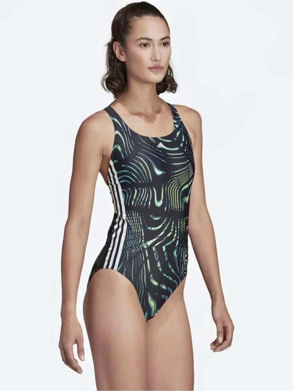 adidas 3-Stripes Swimsuit Abstract Print One-Piece
